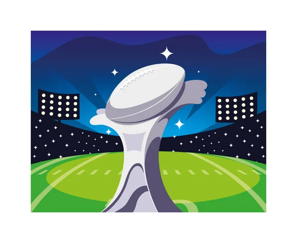 American football sports award in football stadium — 图库矢量图片