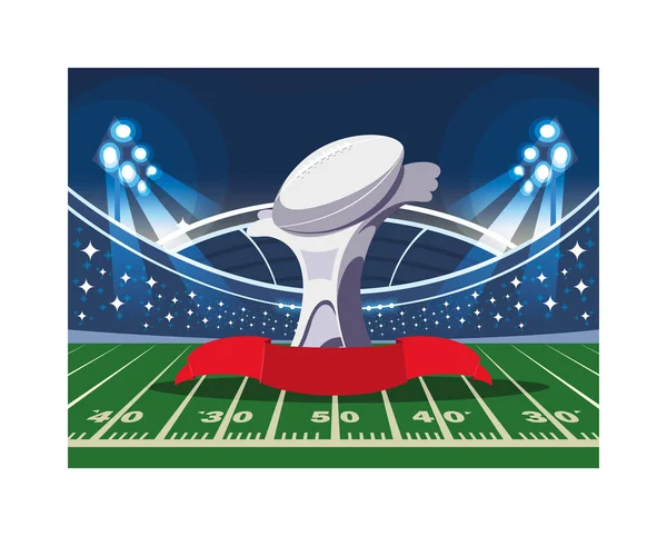 American football sports award in football stadium — 图库矢量图片
