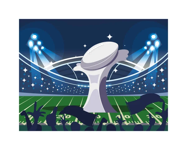 American football sport award in het voetbalstadion — Stockvector