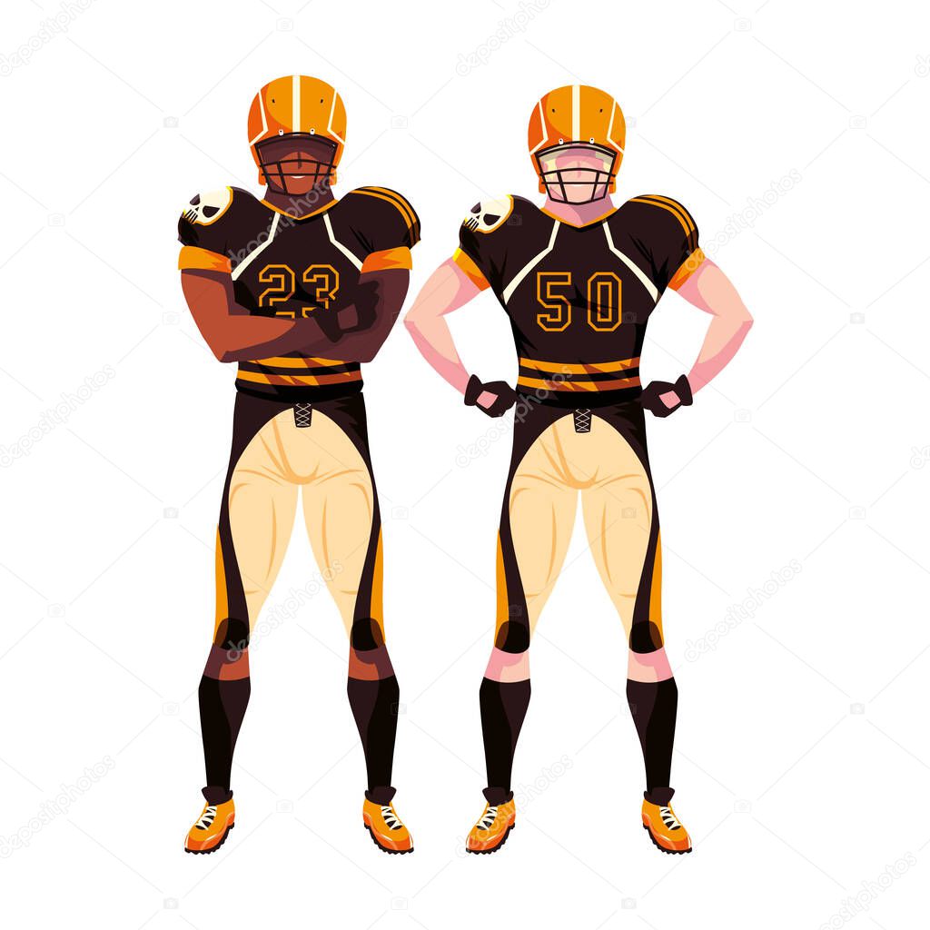 team of players american football , sportsmen with uniform