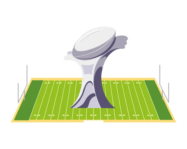 Americká fotbalová cena na trávě stadionu — Stockový vektor