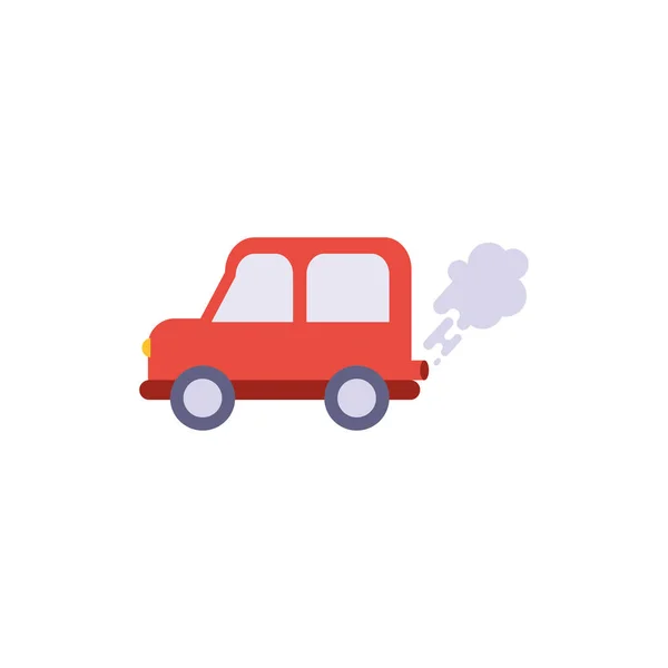 İzole edilmiş kırmızı araba duman vektör tasarımı ile — Stok Vektör