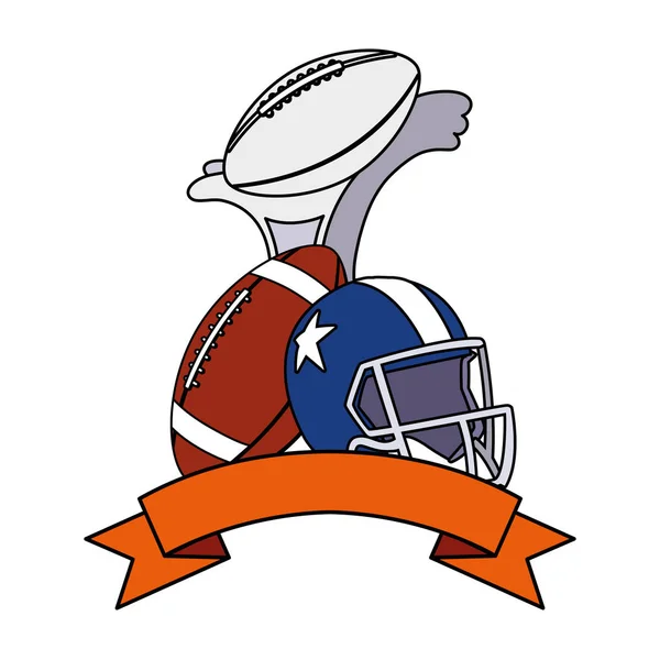 Set of icons american football on white background — 스톡 벡터