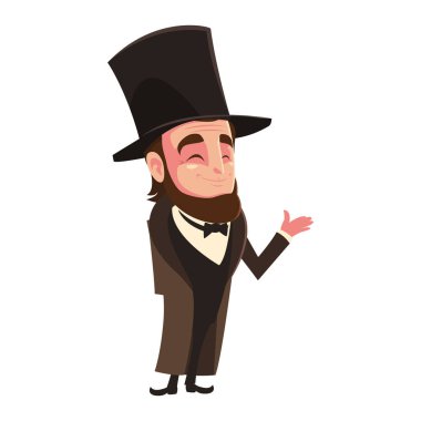 Başkan Abraham Lincoln beyaz arka planda