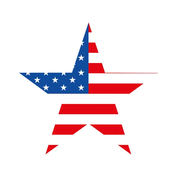 Csillag amerikai zászló fehér háttér — Stock Vector