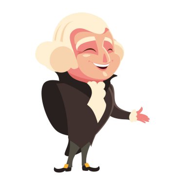Başkan George Washington beyaz arka planda