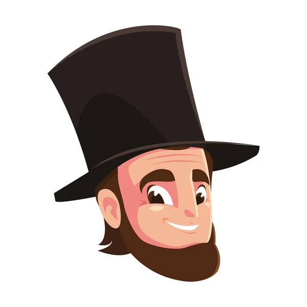 Presidente abraham lincoln sobre fondo blanco — Vector de stock