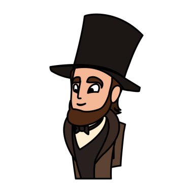 Başkan Abraham Lincoln beyaz arka planda