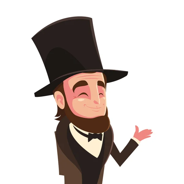 Президент Авраам Линкольн на белом фоне — стоковый вектор
