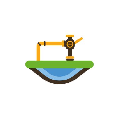 İzole edilmiş yağ borusu ve tap vektör tasarımı