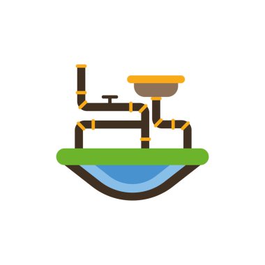 İzole edilmiş yağ borusu ve tap vektör tasarımı