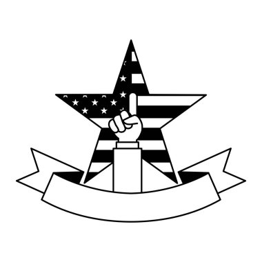 Amerikan bayrağı taşıyan ve beyaz arka planda olan bir yıldız.