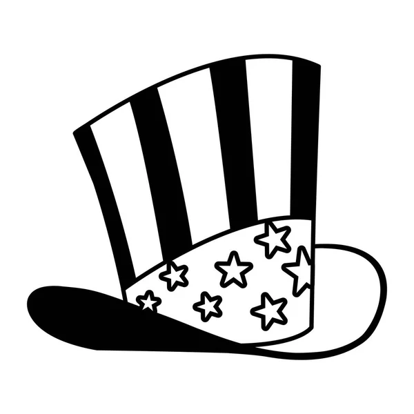 Sombrero en colores de bandera americana sobre fondo blanco — Vector de stock