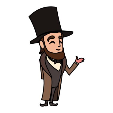 Başkan Abraham Lincoln beyaz arka planda