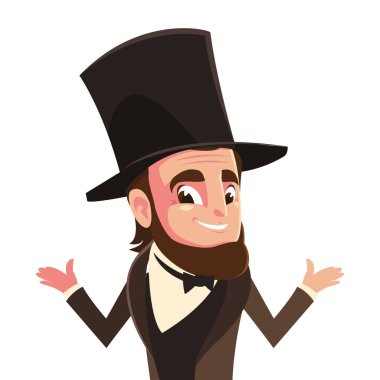 Başkan Abraham Lincoln beyaz arka planda