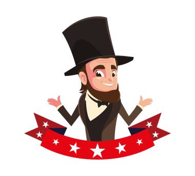 Başkan Abraham Lincoln beyaz arka planda