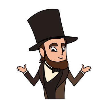 Başkan Abraham Lincoln beyaz arka planda