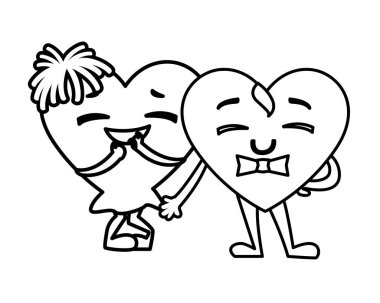 İki mutlu kalp, kart sevgililer günü