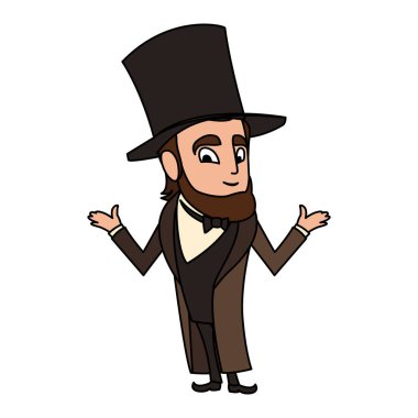 Başkan Abraham Lincoln beyaz arka planda