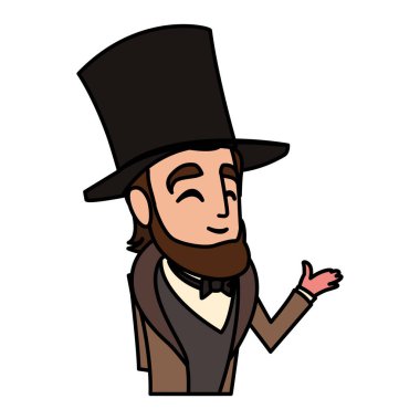 Başkan Abraham Lincoln beyaz arka planda