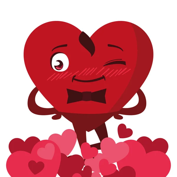 Heart red with hands, card valentines day — Stock Vector