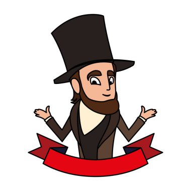 Başkan Abraham Lincoln beyaz arka planda