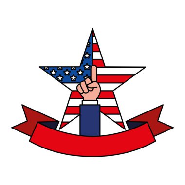 Amerikan bayrağı taşıyan ve beyaz arka planda olan bir yıldız.