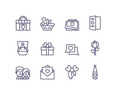 Aşk ve sevgililer günü ikonu vektör dizaynı