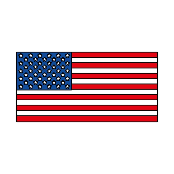 Bandeira dos Estados Unidos No fundo branco — Vetor de Stock