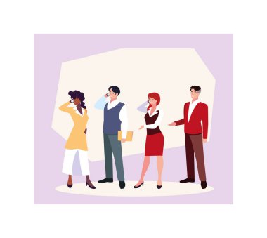 Bir grup iş adamı ayakta duruyor, iş adamları profesyonel.