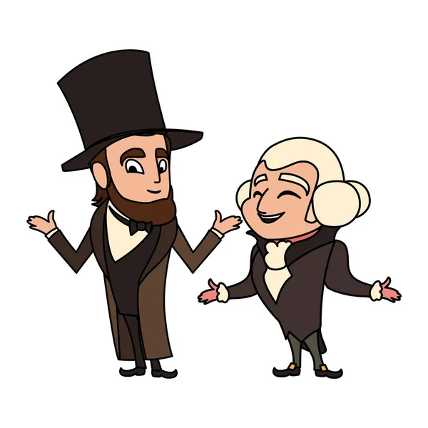 Karikatur der Präsidenten george washington und Abraham lincoln, president day — Stockvektor