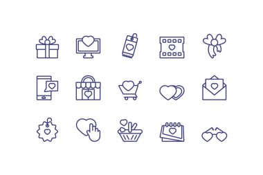 Aşk ve sevgililer günü ikonu vektör dizaynı