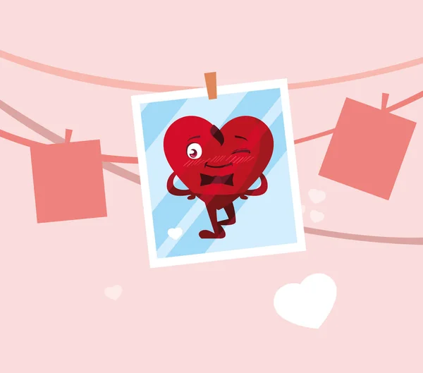 Corazón rojo con las manos, tarjeta de San Valentín día — Archivo Imágenes Vectoriales