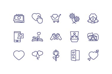 Aşk ve sevgililer günü ikonu vektör dizaynı