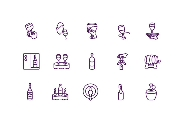 Geïsoleerde wijn pictogram set vector ontwerp — Stockvector