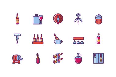 İzole şarap ikonu vektör tasarımı