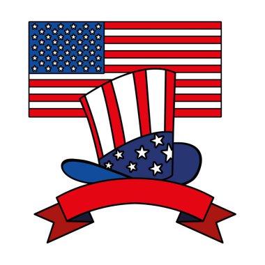 Beyaz arka planda Amerikan bayrağı renginde şapka