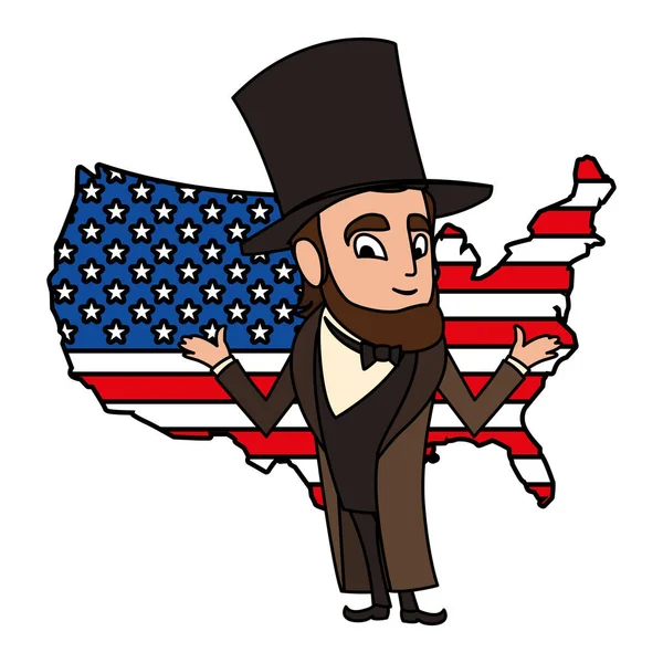 Президент Абрахам Лінколл з об'єднаними державами. — стоковий вектор