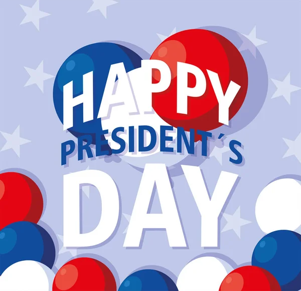 Étiquette happy president day, carte de vœux, célébration des États-Unis d'Amérique — Image vectorielle