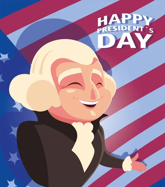 Feliz día del presidente, presidente George Washington — Vector de stock
