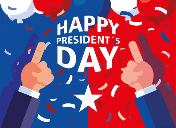 Label happy president day, greeting card, United States of America celebration — Stock Vector