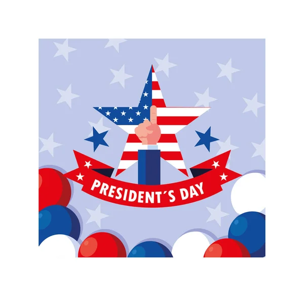 Tarjeta de felicitación del día del presidente, Estados Unidos de América celebración — Vector de stock