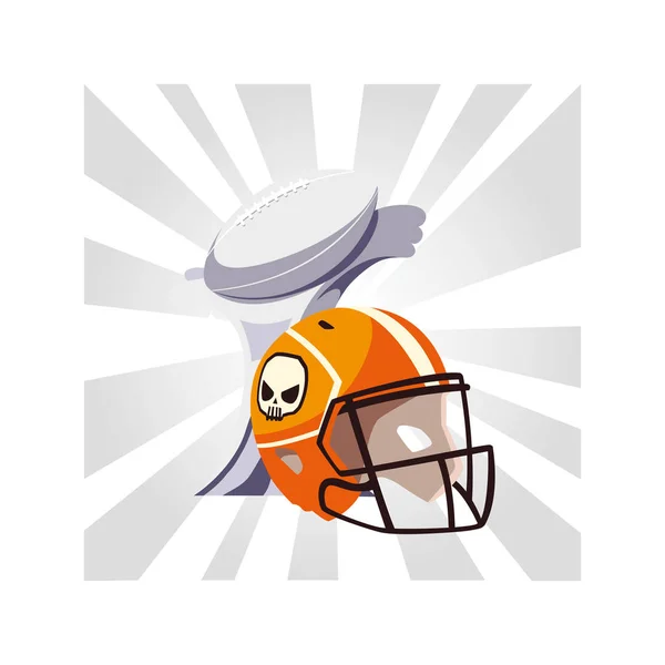 Prix de football américain avec casque sur fond blanc — Image vectorielle