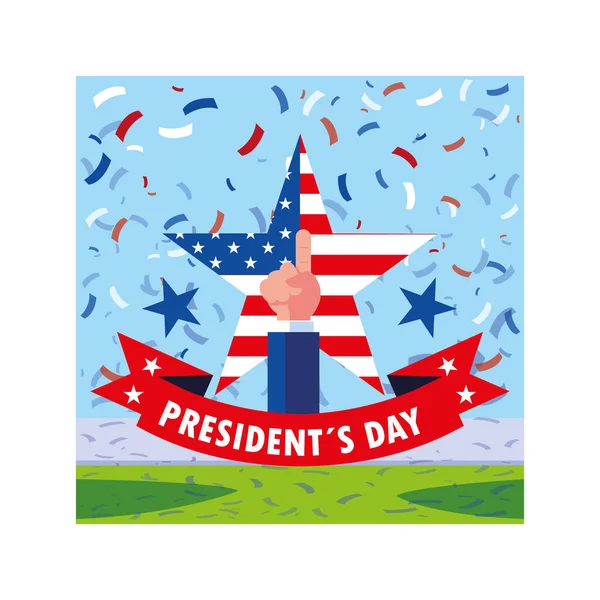 Carte de vœux du jour du président, célébration des États-Unis d'Amérique — Image vectorielle