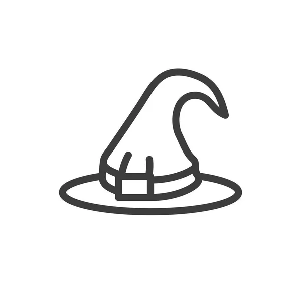 Silhouette of witch hat on white background — 스톡 벡터