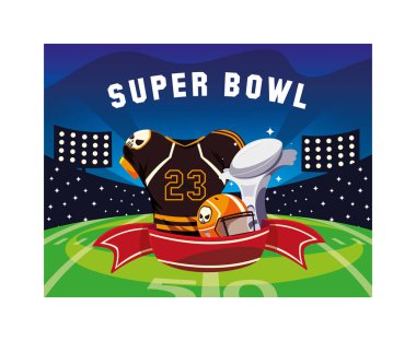 american football player outfit , label super bowl