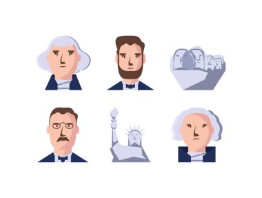 Isolated usa presidents set vector design