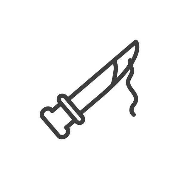 Silhouette di coltello su sfondo bianco — Vettoriale Stock