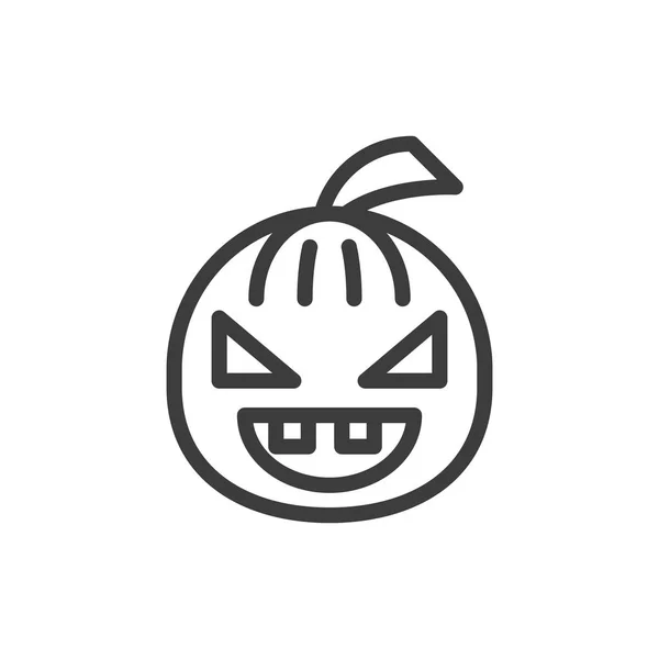 Silhouette of halloween pumpkin on white background — 스톡 벡터