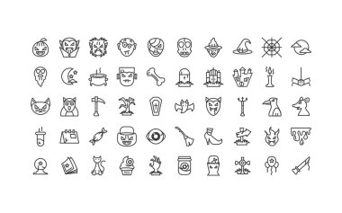 set simgeleri ile paket cadılar bayramı